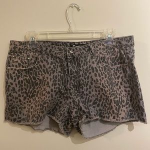 Faded Leopard Print Shorts